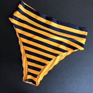 AERIE Striped High Cut Cheeky Swim Bottom